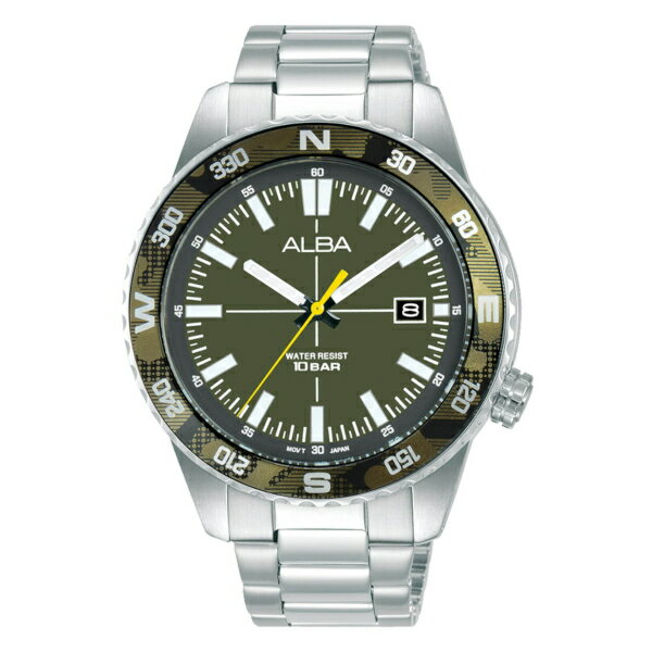 ALBA VJ42-X335G(AS9Q17X1)戶外日系造型男錶-墨綠 42.6mm｜樂天全館特惠中★指定刷卡回饋10%