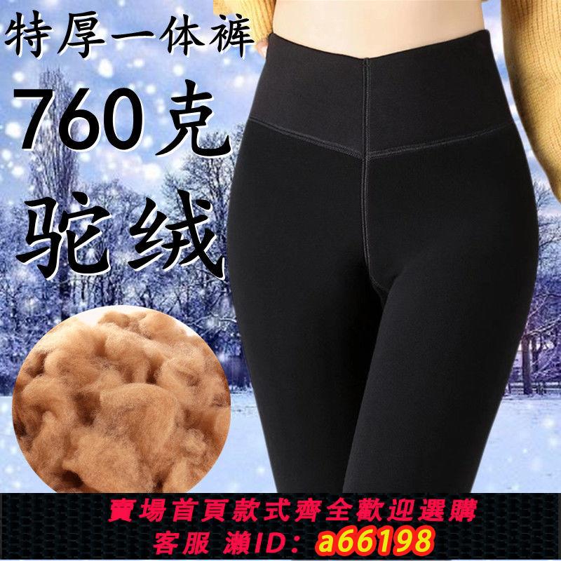 【臺灣公司 可開發票】特厚駝絨一體棉褲女加厚加絨打底褲外穿東北高腰女保暖褲冬季絨褲