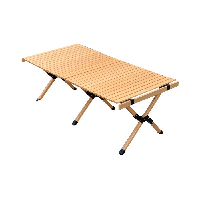 【Treewalker露遊】櫸木蛋捲桌-大 120x60x44cm 蛋捲桌 木紋桌 折疊桌 露營桌 野餐桌 露營 附提袋