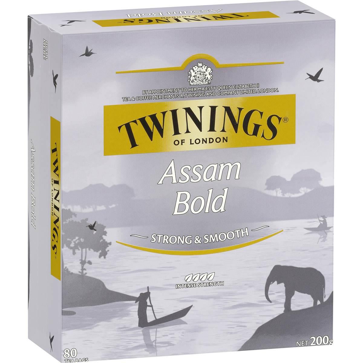 【TWININGS 唐寧茶包】辦公室必備 下午茶首選Assam Bold 阿薩姆茶包 80入/盒