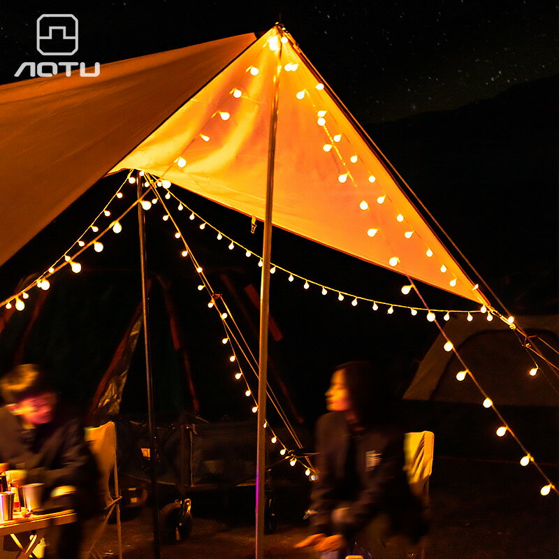 戶外露營天幕帳篷氛圍燈LED照明燈野炊裝飾小燈串USB生日派對掛燈