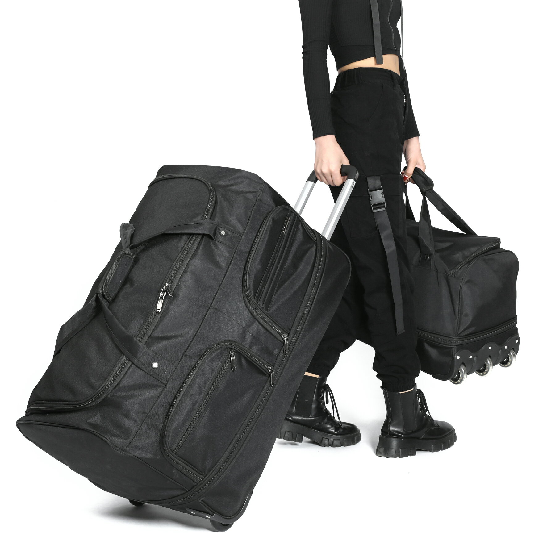 拉桿包旅行袋男大容量可擴展折疊牛津布防水手提短途女學生行李袋 夏洛特居家名品