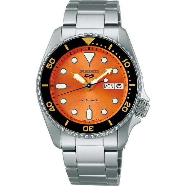 SEIKO 精工錶 5 Sports 系列 機械錶 4R36-14B0L(SRPK35K1)-38mm-橘面鋼帶【刷卡回饋 分期0利率】【APP下單22%點數回饋】