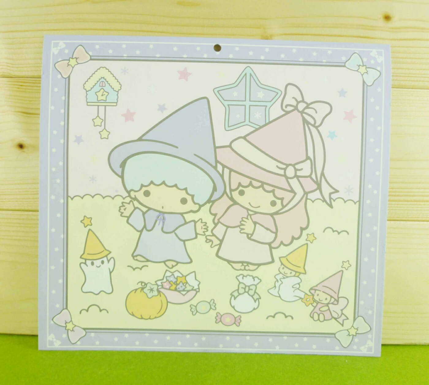 【震撼精品百貨】Little Twin Stars KiKi&LaLa 雙子星小天使 雙面卡片-紫魔法 震撼日式精品百貨