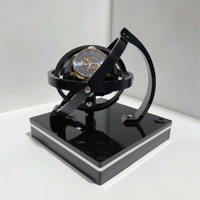 【美國代購】USB 充電立體自動手錶繞線盒展示豪華機械手錶繞線器陀螺儀旋轉器 360 度繞線器USB 充電立體自動手錶繞線盒展示豪華機械手錶