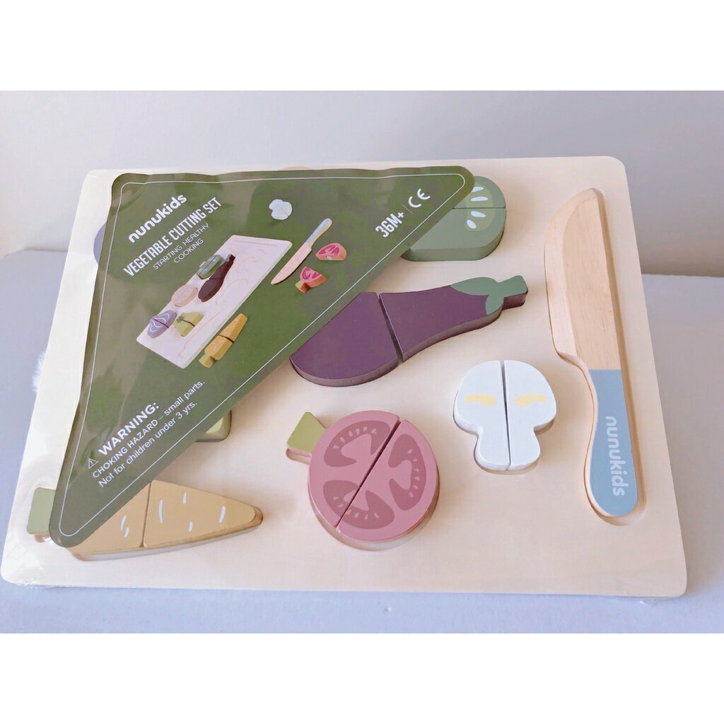 兒童木製水果切切樂nunukids平面蔬菜切切樂拼圖 扮家家酒玩具拼圖拼版 　益智木質　木製玩具拼圖切 5