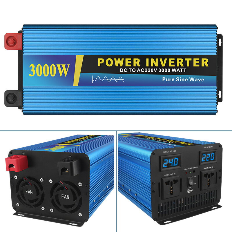 逆變器科邁爾純正弦波逆變器12V24V48V轉220V車載家用3000W電瓶轉換器 小山好物