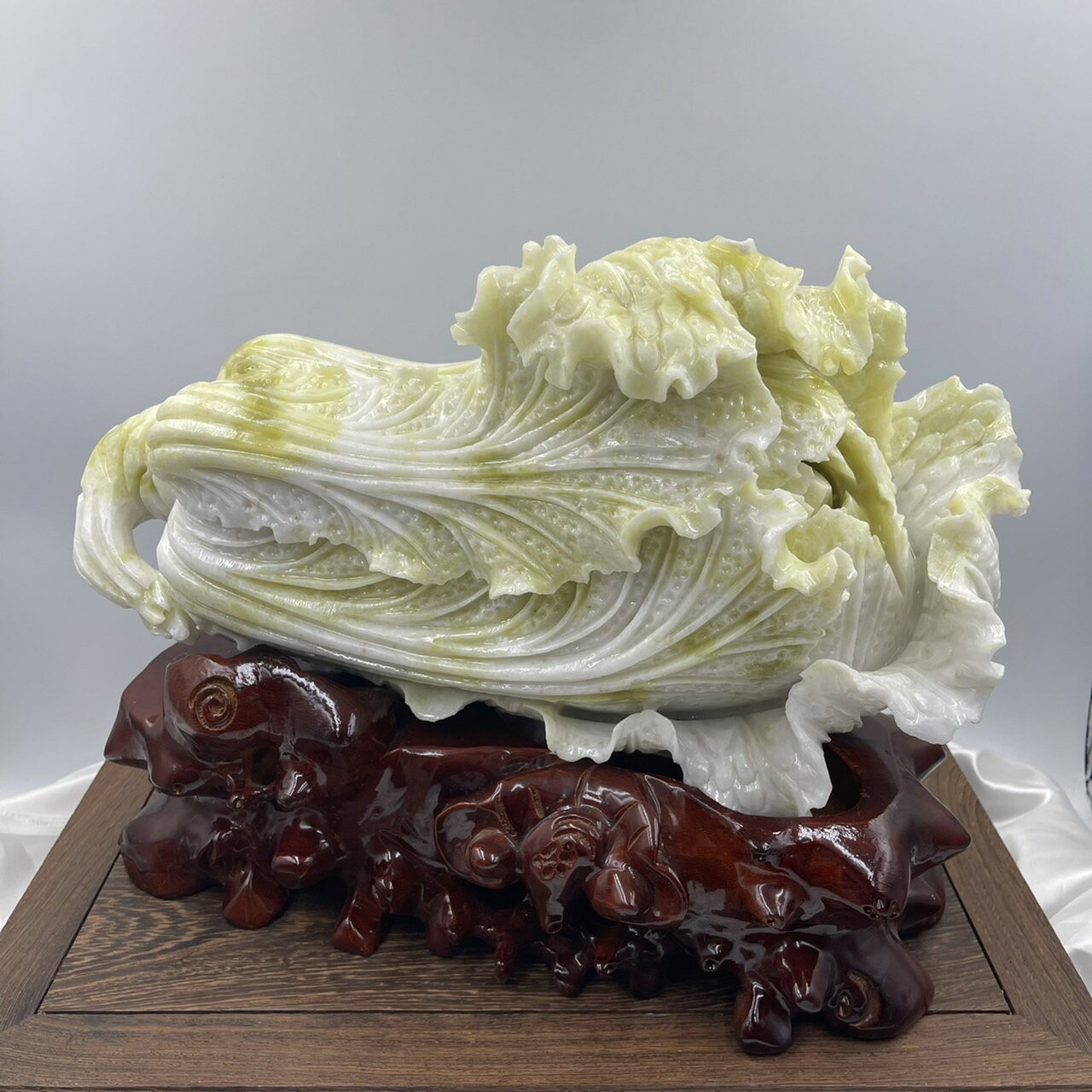 Sweet Heart 田芯精選 💯左右逢源 百財 天然藍田玉 白菜 開運招財進寶擺件 高質感送禮自用收藏必備!  附 專屬錦盒 1