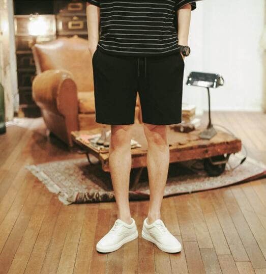 FINDSENSE 品牌 時尚休閒 男士 潮流 撞色白邊設計 休閒短褲