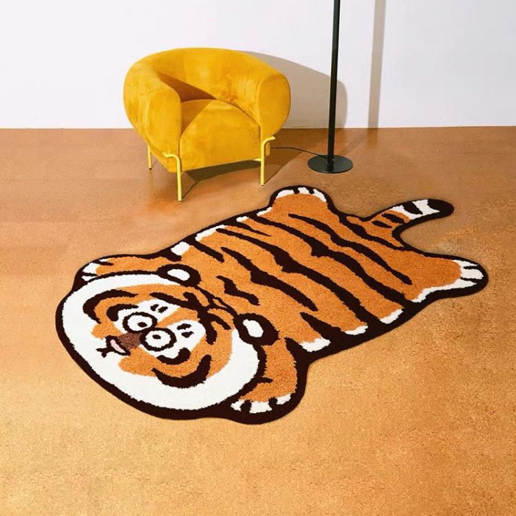 我不是胖虎 擼貓感客廳臥室床邊地毯可愛地墊毛絨毯tufting【摩可美家】