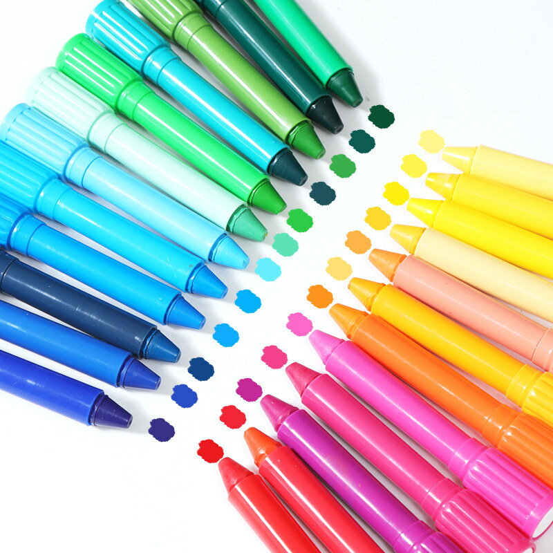12色炫彩棒36色水溶性旋轉畫筆蠟筆油畫棒兒童繪畫棒兒童旋轉蠟筆