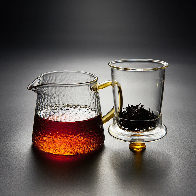 錘目紋耐熱玻璃過濾泡茶壺煮茶器耐高溫泡紅茶花茶壺功夫茶具配件