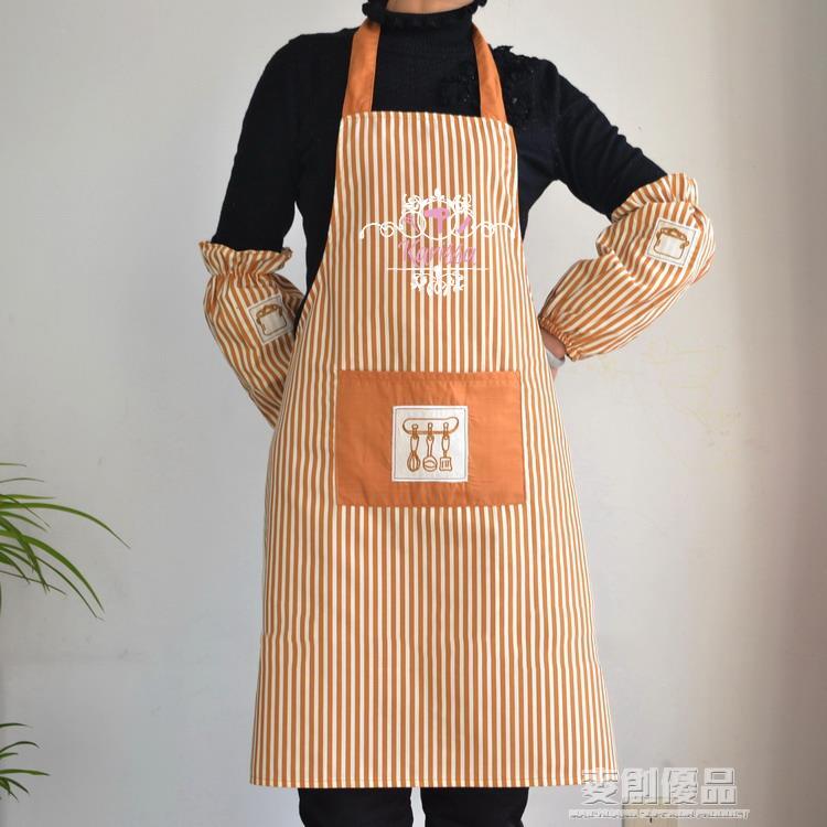 2021新款圍裙女家用廚房洋氣網紅純棉做飯防水工作服餐飲定制logo 樂樂百貨
