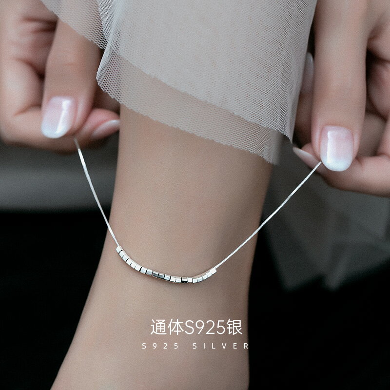 高階感純銀腳鏈性感女2022新款潮ins小眾設計網紅時尚足鏈飾品夏