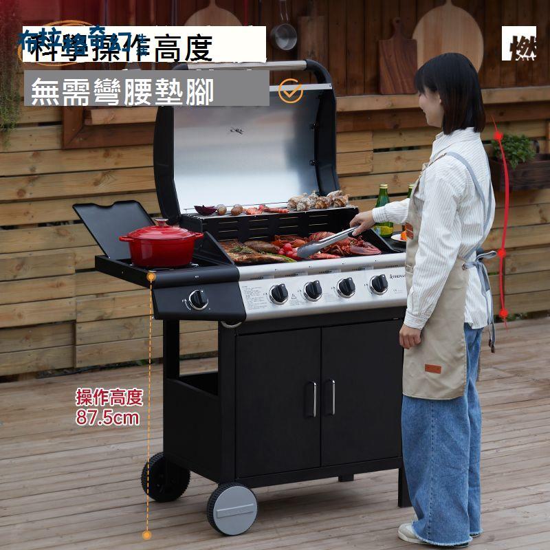 戶外 烤爐燃氣 燒烤爐 燒烤 家用 別墅木炭 美式 烤肉BBQ 爐子 庭院[03190310]