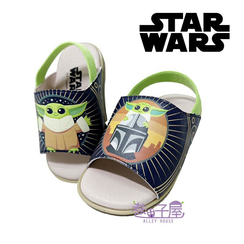 STAR WARS 星際大戰 尤達 童鞋 不對稱 手工涼鞋 休閒涼鞋 涼拖鞋 [S23606] 深藍 MIT臺灣製造【巷子屋】