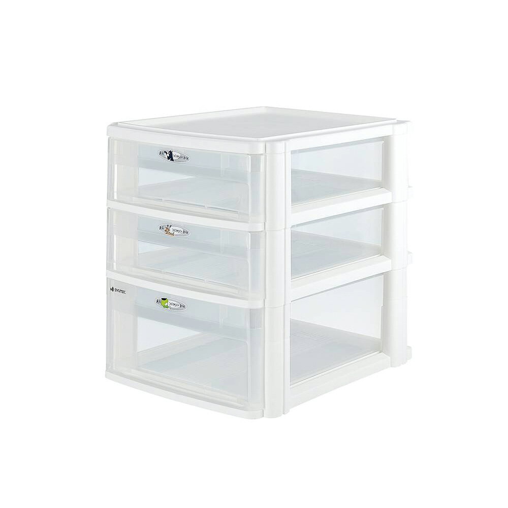 樹德SHUTER 三層 魔法收納力A4玲瓏盒 白櫃透明抽 /組 PC-2412