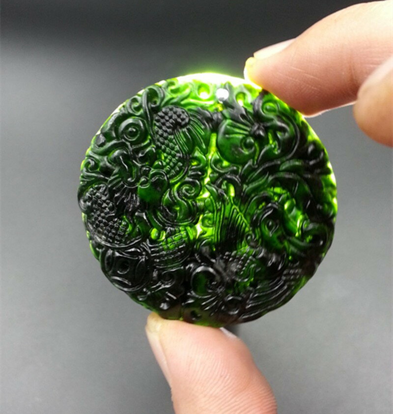 正品A貨天然玉石新疆和田墨玉龍鳳呈祥玉掛件玉吊墜情侶墜特價