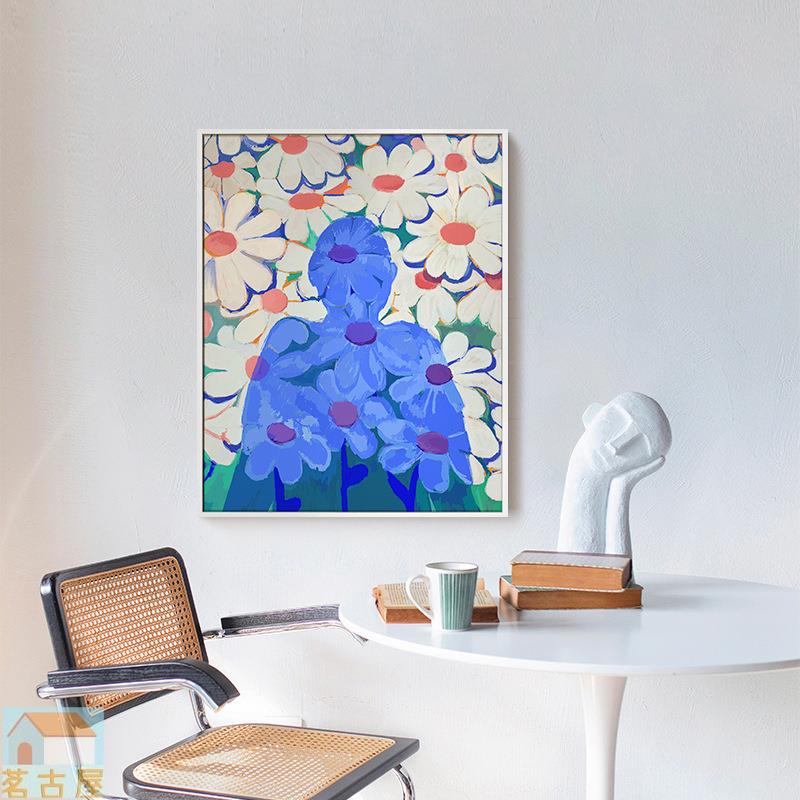 北歐簡約客廳裝飾畫現代抽象藝術沙發背景墻掛畫玄關墻畫太陽花