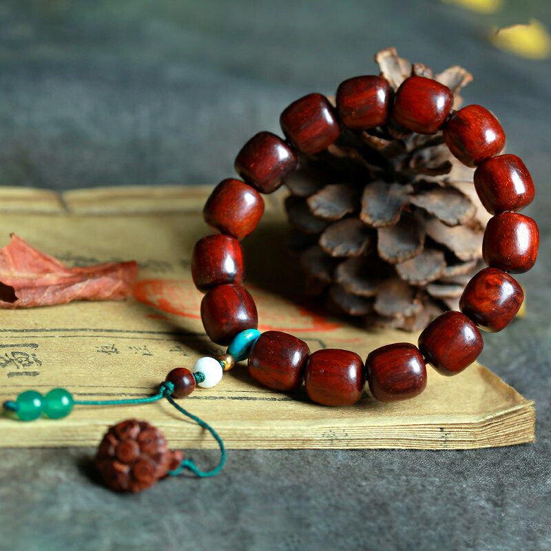 紫檀木手串文玩木質手鏈男女士佛珠念珠手飾蓮蓬飾品創意禮品禮物