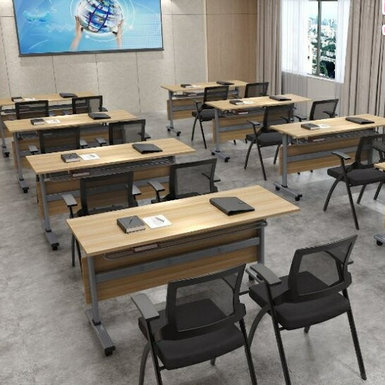 【廠家直銷】培訓桌椅組閤長條拚接桌子多功能學習課桌可折疊移動辦公桌會議桌