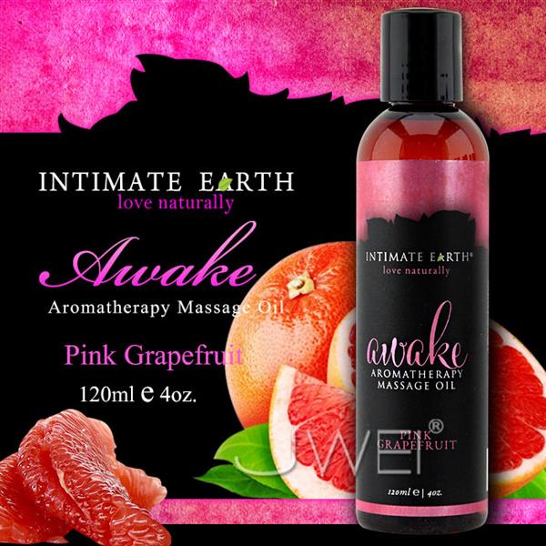 情趣用品   美國Intimate-Earth．Awake 芳香按摩油-粉紅葡萄柚(120ml)