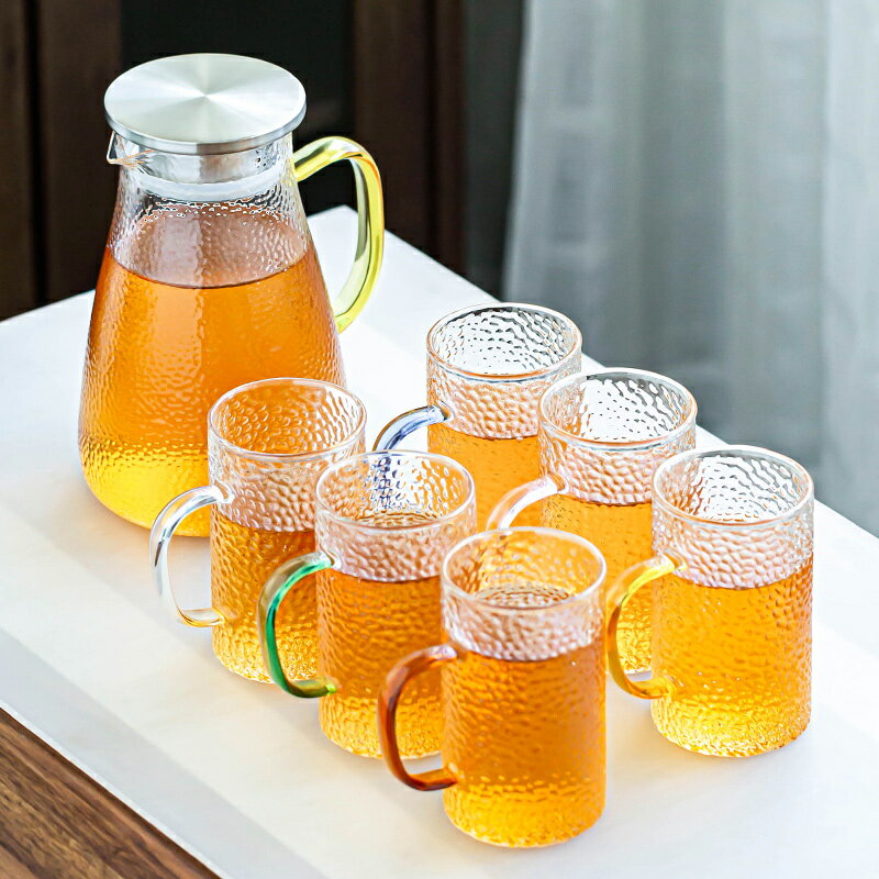 冷水壺玻璃家用大容量茶壺套裝耐熱高溫防爆水瓶涼白開水杯涼水壺