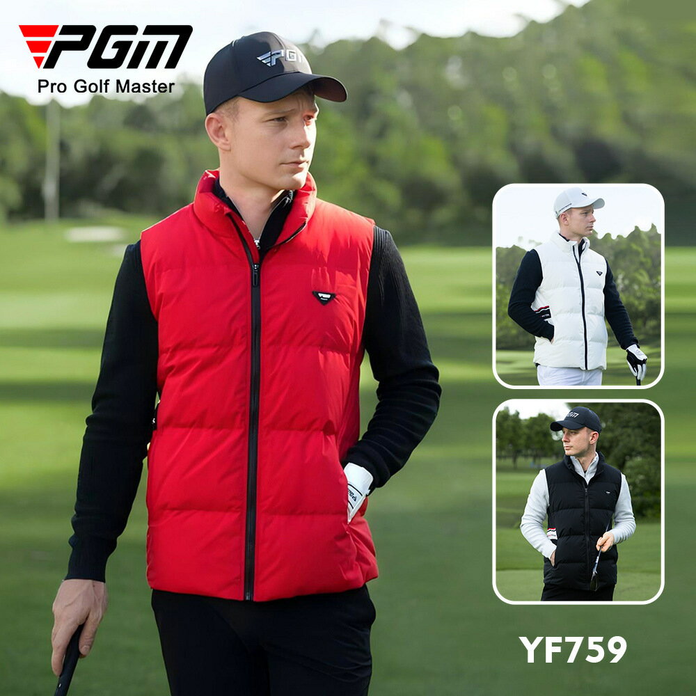 【元素運動】PGM高爾夫服裝 羽絨馬甲防風保暖鴨絨填充柔軟舒適立領運動外套