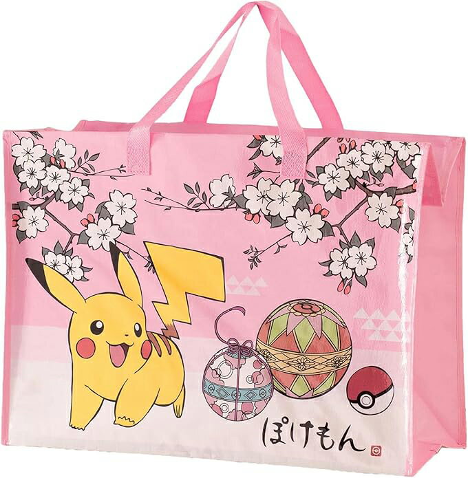 【全館95折】寶可夢 皮卡丘 粉色櫻花 旅行袋 大容量收納袋 購物袋 行李袋 野餐袋 多功能手提袋 日本正版 該該貝比日本精品