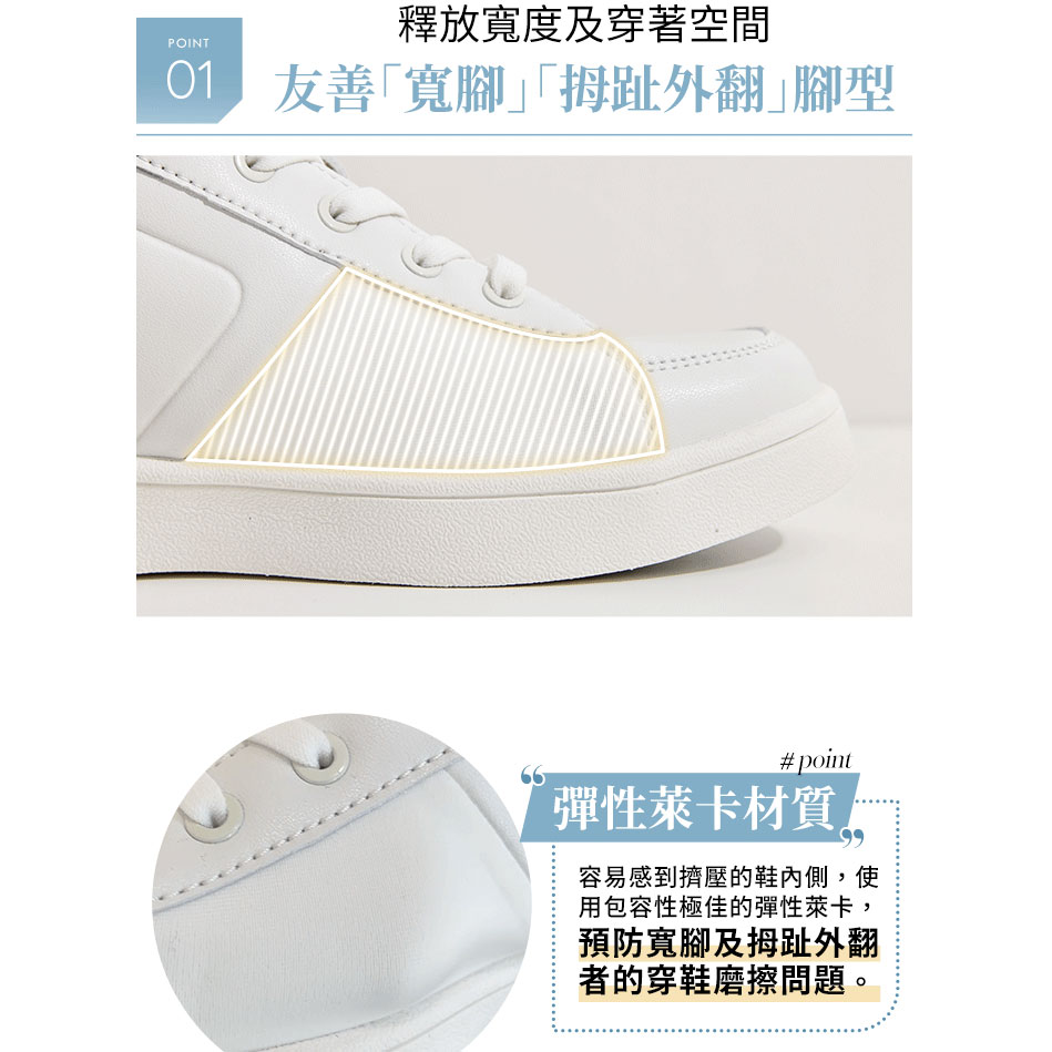 BONJOUR☆0.99秒瞬間就穿好！足型友善防潑水小白鞋【B0636】4色 1