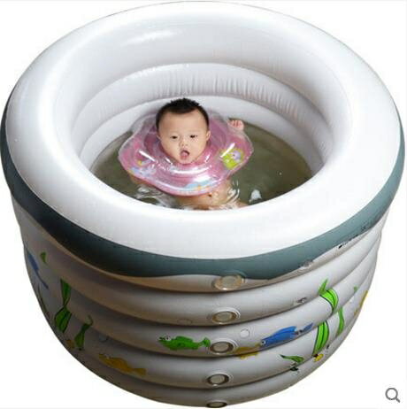 嬰兒遊泳池家用大充氣保溫嬰幼兒童洗澡池加高加厚寶寶圓形遊泳桶 交換禮物