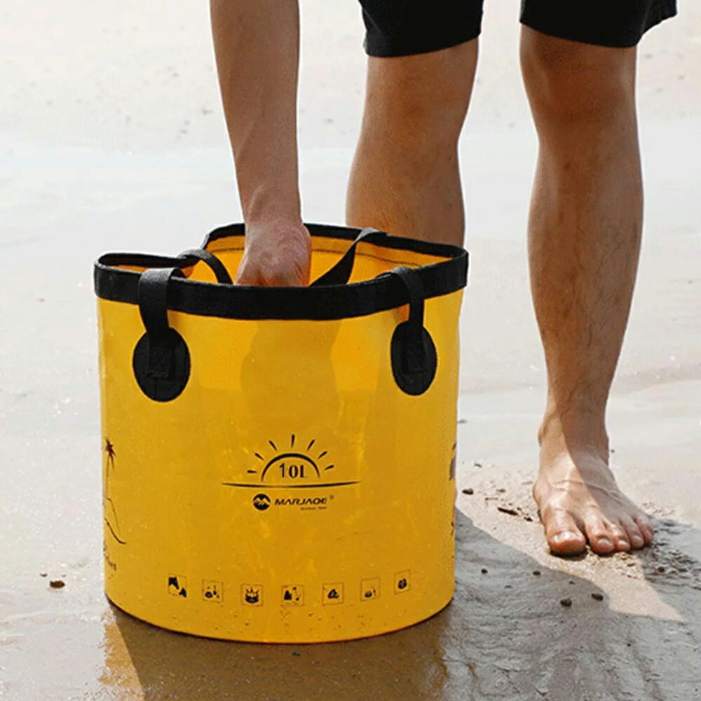 10L/20L可折疊 提水桶 洗車桶 加厚PVC夾網布 戶外便攜 釣魚桶 露營水桶 MARJAQE【SV61247】BO雜貨