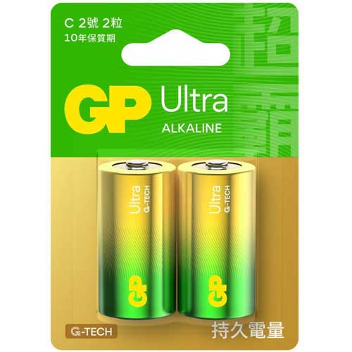 GP 超霸 Ultra鹼性電池 2號 (C) 2入