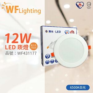 舞光 LED 12W 6500K 白光 全電壓 15cm 節標標章 索爾平面崁燈_WF431177