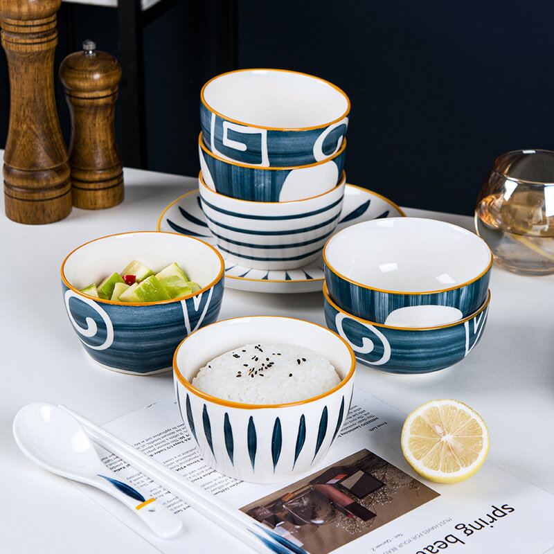 碗家用吃飯碗單個創意個性日式陶瓷餐具北歐小碗湯碗套裝可愛少女