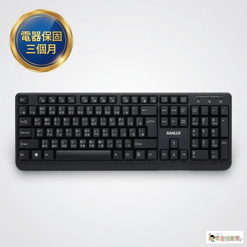 24H出貨現貨 裸裝 SANLUX 台灣三洋 USB 有線薄膜鍵盤 (SYKB-08)現貨