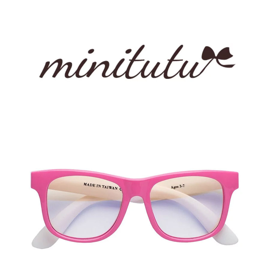 【MiniTutu】兒童藍光眼鏡 幼童藍光眼鏡 (方框 / 粉)