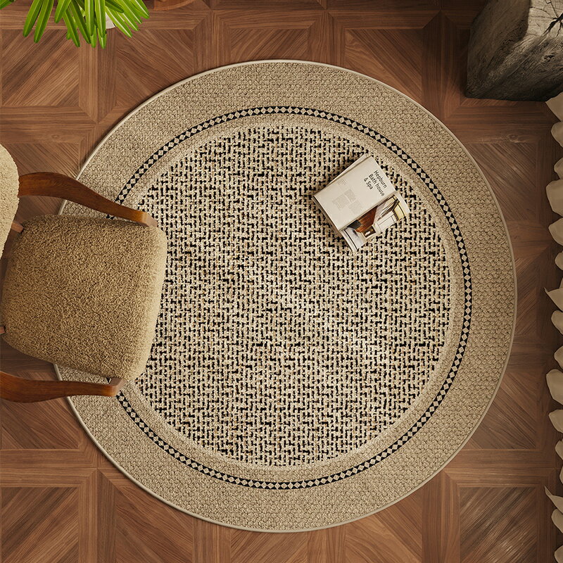 圓形地毯 床邊地墊 地毯 高級感圓形現代地毯客廳沙發茶几毯書房轉椅墊搖椅墊臥室床邊墊子『xy16585』