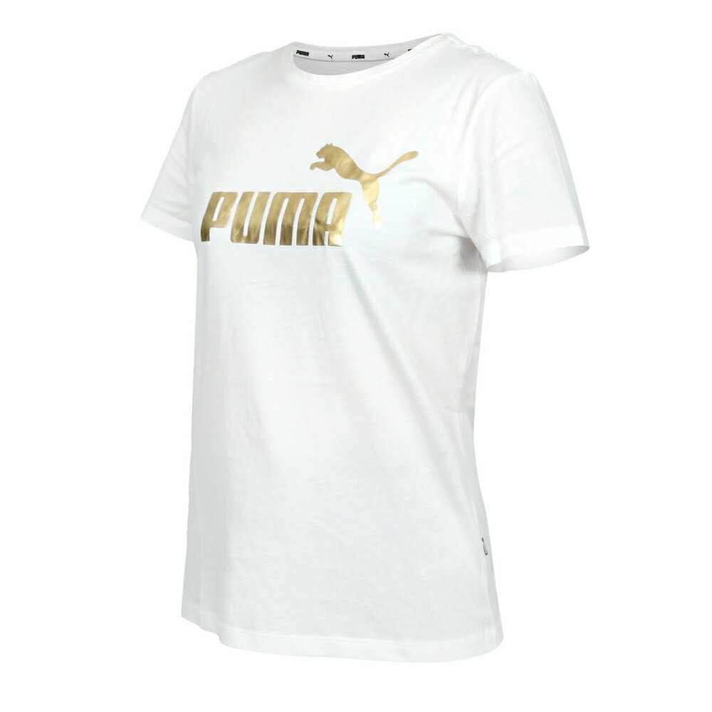 PUMA 女基本系列ESS+ Metallic短袖T恤(歐規 休閒 上衣 純棉「84830352」≡排汗專家≡