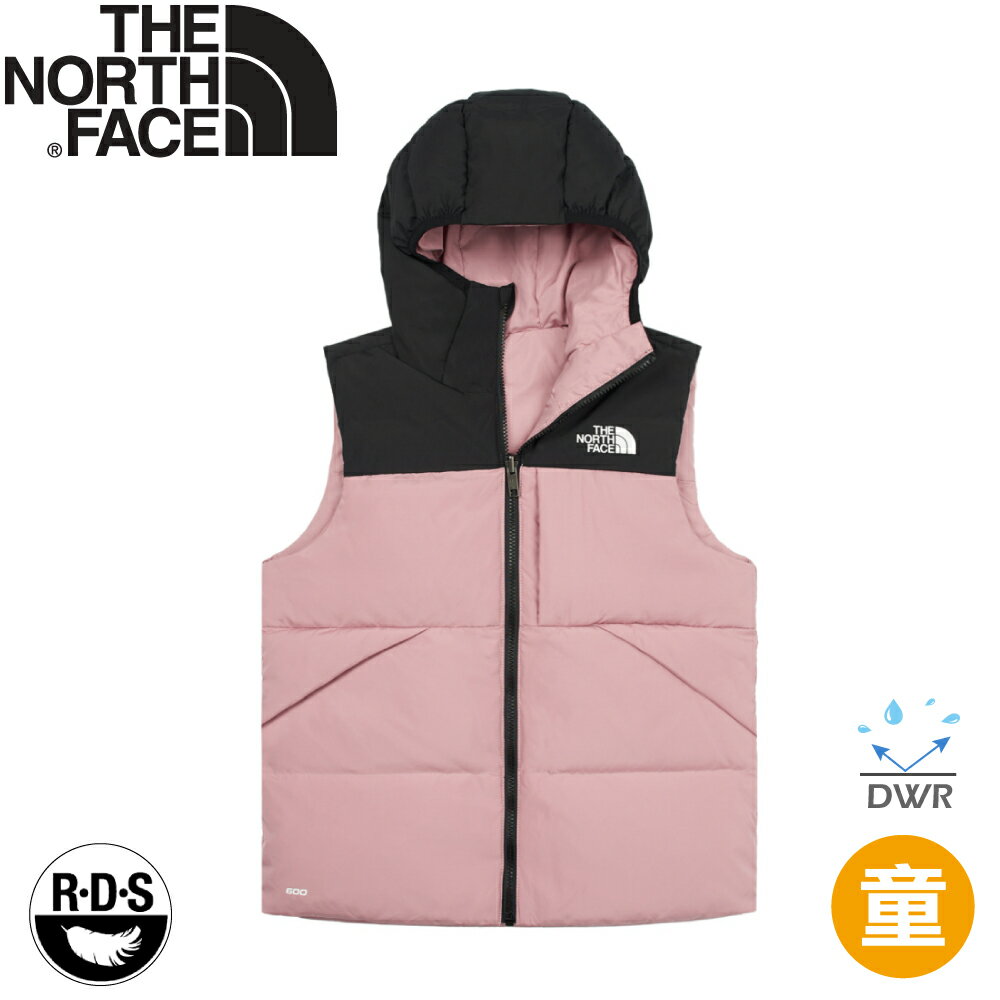 【The North Face 童 600FP 羽絨保暖背心《淡紫》】89XR/登山/露營/雙面穿/戶外