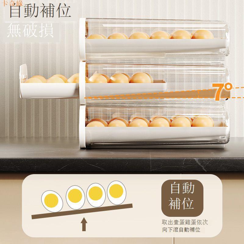 雞蛋收納盒冰箱側門收納架廚房專用抽屜式放裝雞蛋保鮮盒整理神器