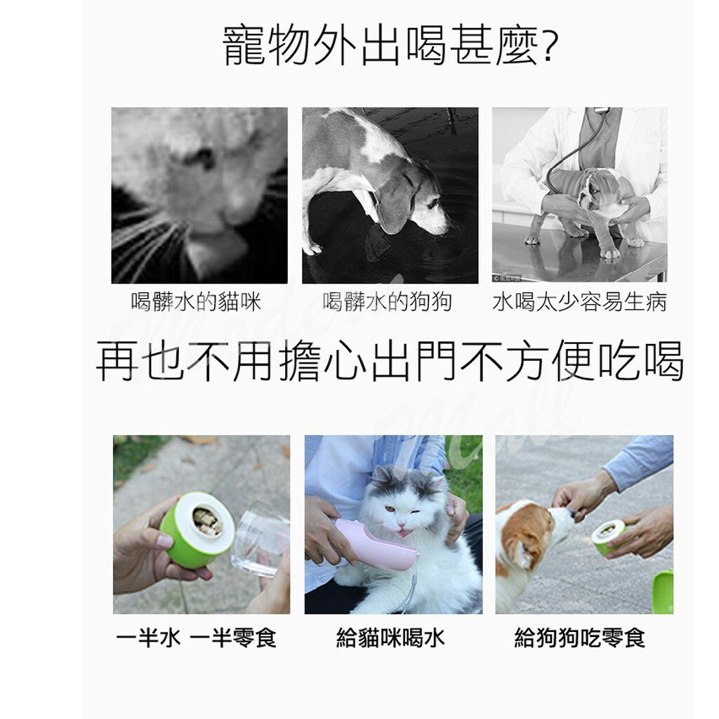 寵物水壺【狗狗外出水壺💎台灣出貨】寵物隨行杯 寵物外出水壺 狗狗水瓶  狗狗喝水 糧食 分段設計 外出方便 1