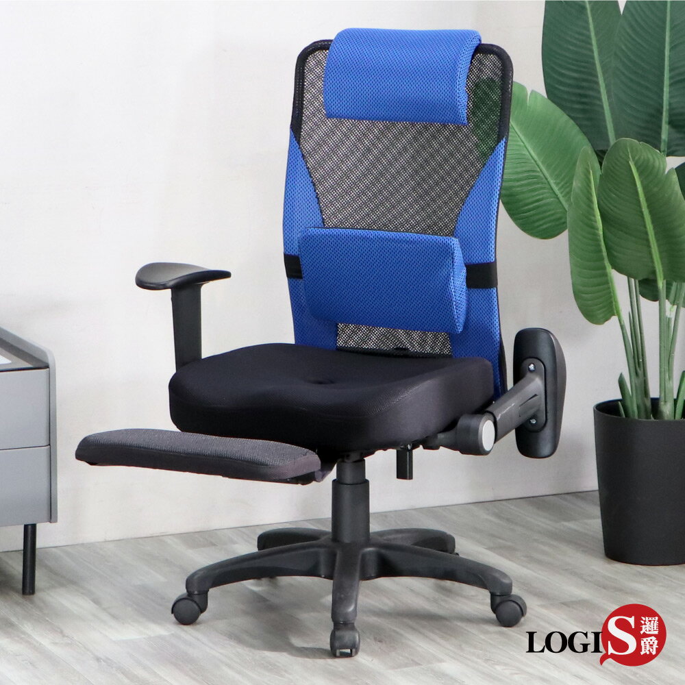LOGIS 台灣製騎士坐臥兩用大鋼網背電腦椅【919MZ】