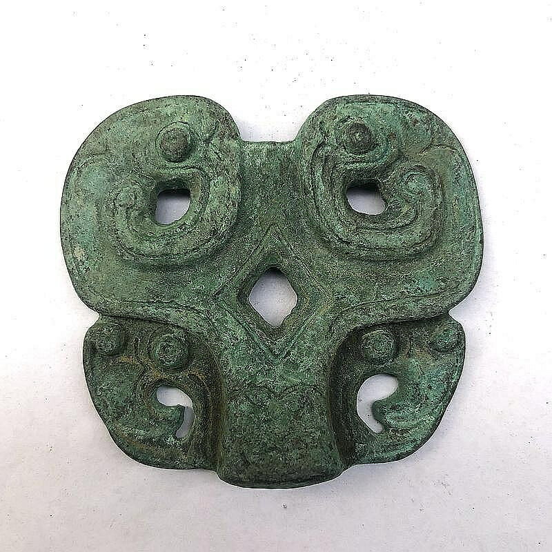 古玩古董雜項收藏仿古銅器鬼臉銅器面具工藝品擺件