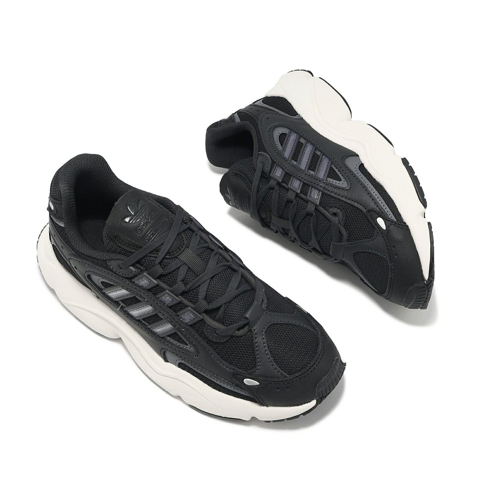 adidas 休閒鞋 OZMILLEN 男鞋 女鞋 黑 白 皮革 網布 緩衝 情侶鞋 愛迪達 ID5831 6