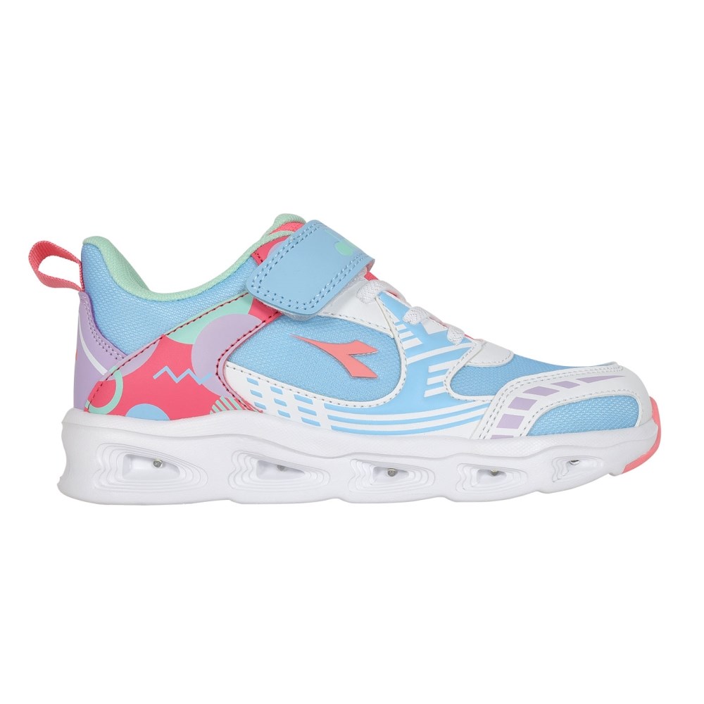 DIADORA 女中童電光時尚慢跑鞋-超寬楦(魔鬼氈 運動 訓練 慢跑「DA11180」≡排汗專家≡