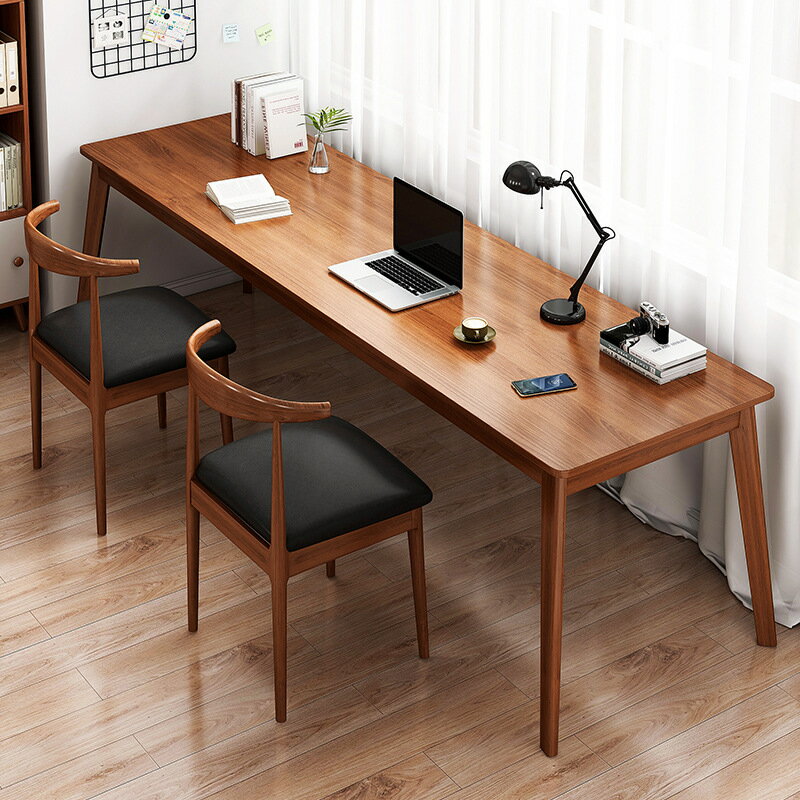 【品質保證】書桌 書臺 實木腿雙人簡易辦公電腦桌家用靠墻窄桌子學生臥室長條寫字桌