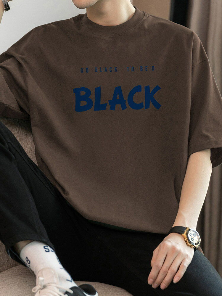 美式260g重磅純棉t恤男短袖圓領上衣服字母印花半袖oversize體恤