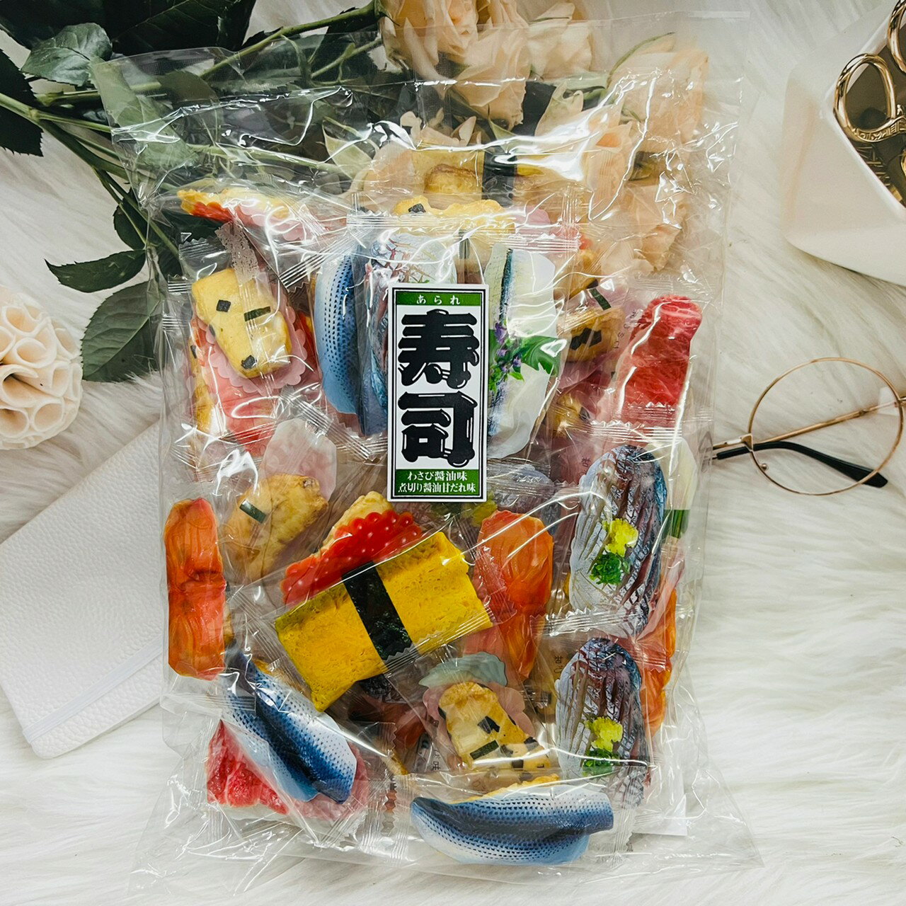 日本 Newest 新西 壽司包裝造型米果 山葵醬油風味米果 200g 壽司造型｜全店$199免運