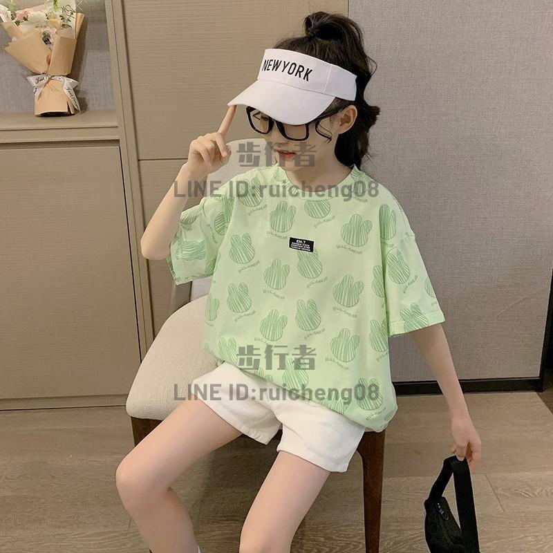 短袖T恤女童夏裝上衣新款韓版中大童時髦潮童裝薄款兒童【步行者戶外生活館】